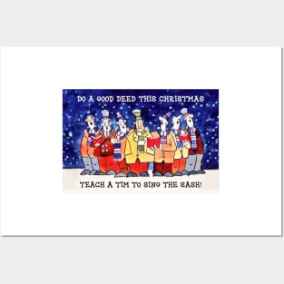 Merrily we sing the sash at Christmas Posters and Art